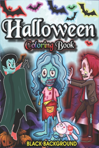 Halloween Coloring Book Black Background