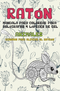 Mandala para colorear para bolígrafos y lápices de gel - Diseños para aliviar el estrés - Animales - Ratón