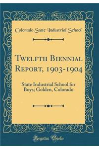 Twelfth Biennial Report, 1903-1904: State Industrial School for Boys; Golden, Colorado (Classic Reprint)