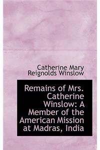 Remains of Mrs. Catherine Winslow