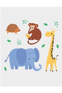 Lovely Wild Animals Blank Lined Notebook
