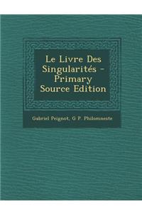 Le Livre Des Singularites