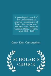 A Genealogical Record of the Carstarphens in America