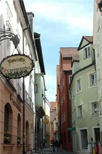 A Narrow Shopping Street in Regensburg, Bavaria
