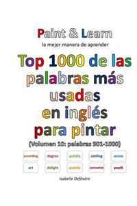 Top 1000 de las palabras más usadas en inglés (Volumen 10