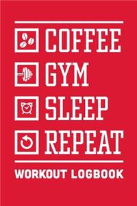 Gym and Coffee Workout Logbook - Fitness Symbols