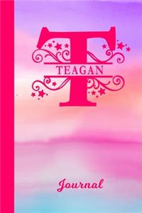 Teagan Journal: Personalized Custom First Name Personal Writing Diary - Cute Pink & Purple Watercolor Effect Cover - Daily Journaling for Journalists & Writers for 