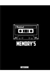 Notebook Memory's - Large (8.5 x 11 inches) - 120 Pages- Black Cover