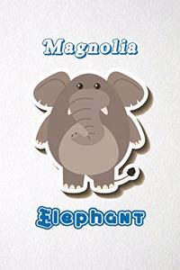 Magnolia Elephant A5 Lined Notebook 110 Pages