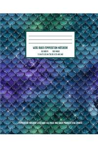 Blue Green Mermaid Dragon Scale Composition Notebook