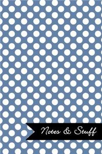 Notes & Stuff Lined Notebook With Blue-gray Polka Dot Pattern Cover