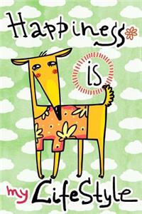 Journal Notebook For Dog Lovers, Happiness Is My Lifestyle Orange Dog 4