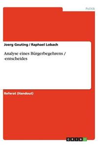 Analyse eines Bürgerbegehrens / -entscheides