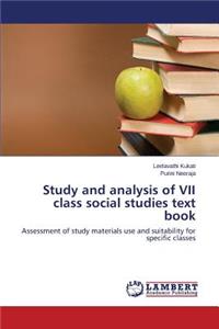 Study and Analysis of VII Class Social Studies Text Book