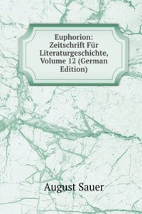 Euphorion: Zeitschrift Fur Literaturgeschichte, Volume 12 (German Edition)