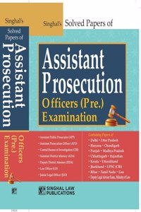 Solved Papers of Assistant Prosecution Officers APO (Preliminary) Examination 2023 by Singhal Law Publications