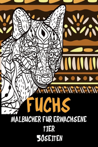 Malbücher für Erwachsene - 50 Seiten - Tier - Fuchs