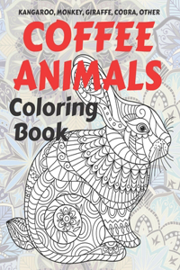 Coffee Animals - Coloring Book - Kangaroo, Monkey, Giraffe, Cobra, other
