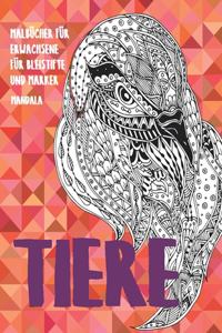Malbücher für Erwachsene für Bleistifte und Marker - Mandala - Tiere