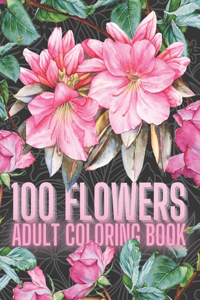 100 Flowers Adult Coloring Book