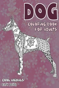 Coloring Book for Adults Cool Animals - Easy Level - Dog
