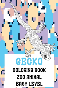 Zoo Animal Coloring Book - Easy Level - Gecko
