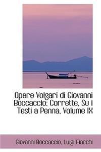 Opere Volgari Di Giovanni Boccaccio