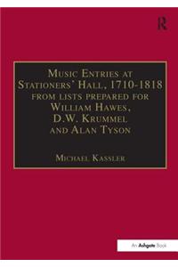 Music Entries at Stationers' Hall, 1710–1818