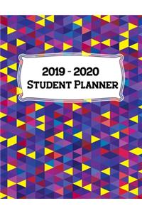 2019-2020 Student Planner: Academic Calendar Organizer with To-Do List, Notes, Class Schedule, Doodle Coloring Page Design With Geometric Cube Cover