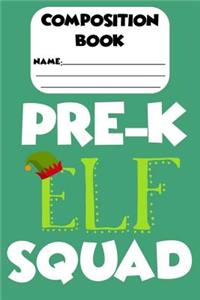 Composition Book Pre-K Elf Squad