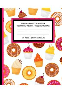 Primary Composition Notebook Handwriting Practice / Illustration Paper 110 Pages 8x10IN 10x25CM