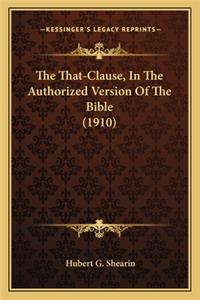 The That-Clause, In The Authorized Version Of The Bible (1910)