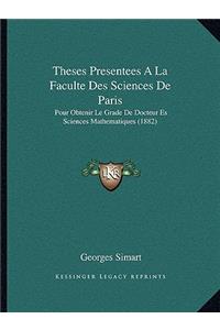 Theses Presentees A La Faculte Des Sciences De Paris