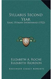 Syllabus Second Year