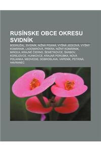 Rusinske Obce Okresu Svidnik