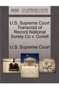 U.S. Supreme Court Transcript of Record National Surety Co V. Coriell