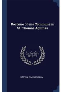 Doctrine of ens Commune in St. Thomas Aquinas