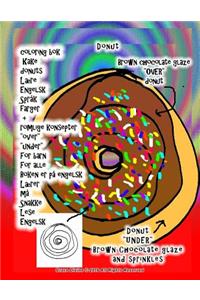 coloring bok Kake donuts Lære Engelsk Språk farger + romlige konsepter 