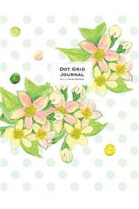 Dot Grid Journal - Dotted Notebook, 8.5 x 11 - Flowers