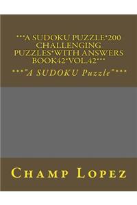 ***A SUDOKU Puzzle*200 Challenging Puzzles*with Answers Book42*Vol.42***