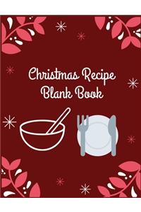 Christmas Recipes Blank Book