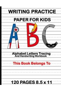 Writing Practice Paper for Kids