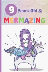 Mermaid Notebook I Am 9 And Mermazing