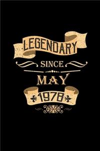 Legendary Since May 1978: College Ruled Lined Writing Notebook Journal, 6x9, 120 Pages