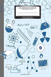 Grid Composition Notebook 1/2 inch squares 8.5 x 11 For math study&teaching