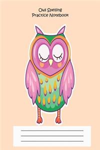 Owl Spelling Practice Notebook