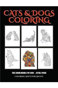 Coloring Sheets for Adults (Cats and Dogs)