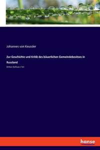 Zur Geschichte und Kritik des bäuerlichen Gemeindebesitzes in Russland