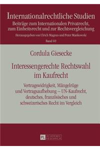 Interessengerechte Rechtswahl Im Kaufrecht