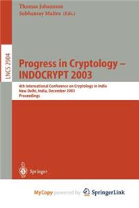 Progress in Cryptology -- Indocrypt 2003